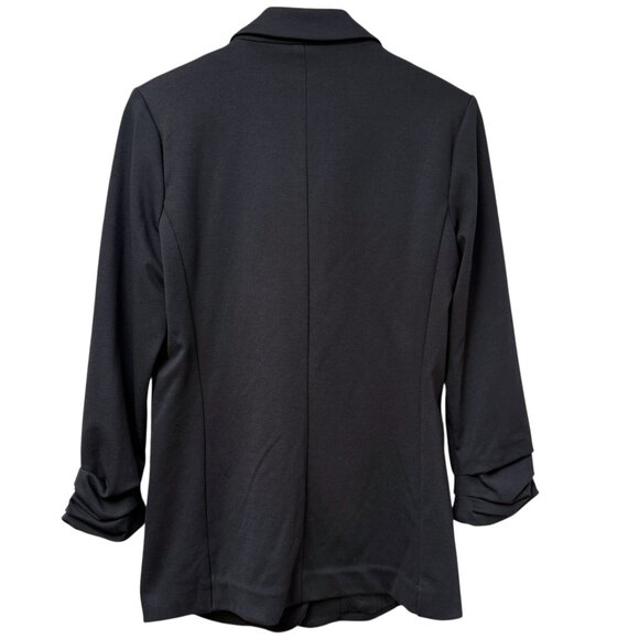 Nine West Womens Blazer Size Medium Black Stretch Ponte Knit Career Jacket - Picture 2 of 9
